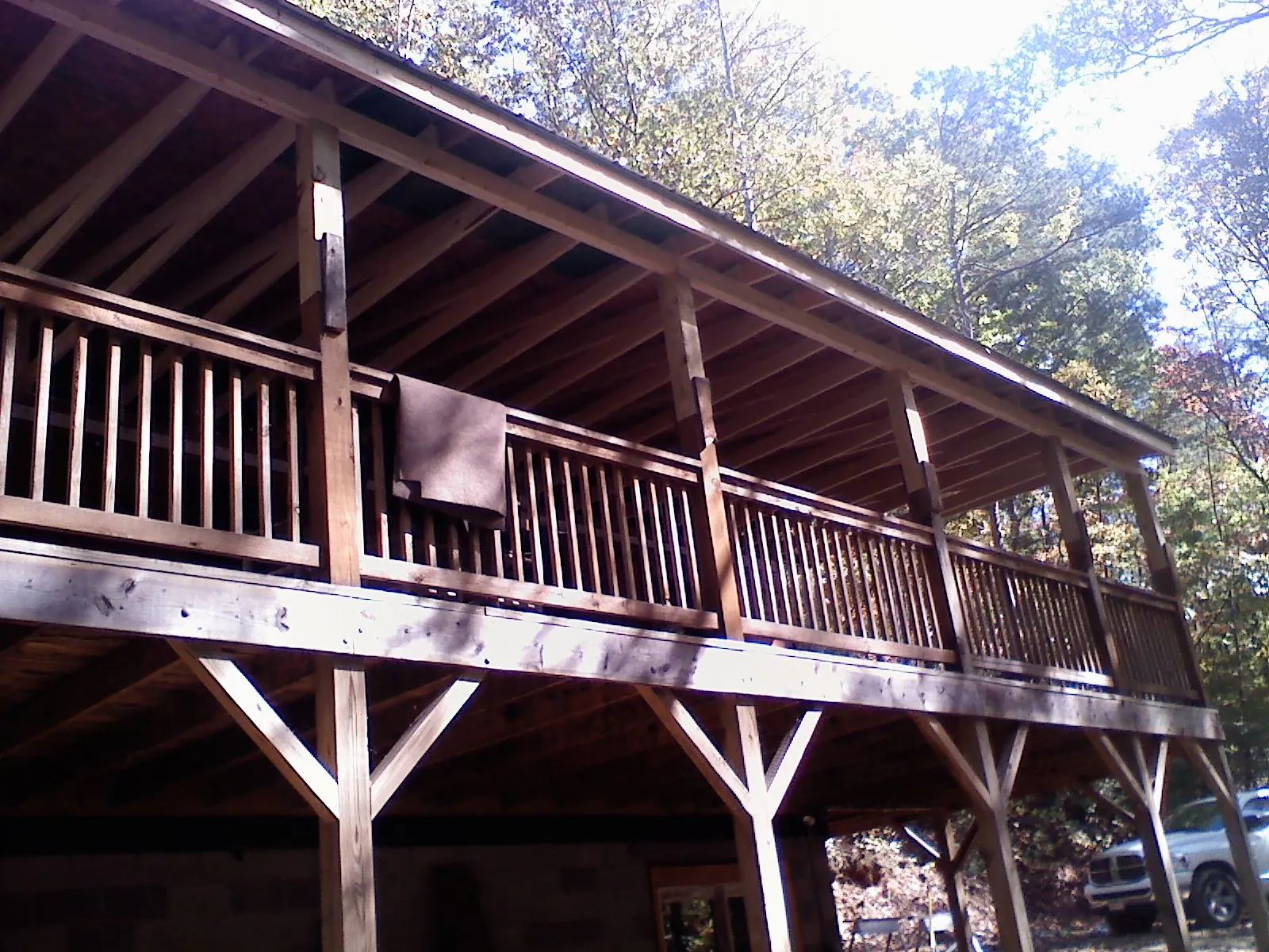 Timber framing under a new elevated porch and deck — Roof Leak Repair in Shrub Oak by Roofing Brothers
